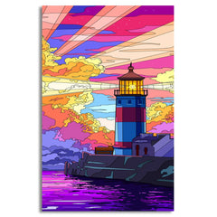 Harbor Sunset From The Lighthouse Canvas Frames Wall Art