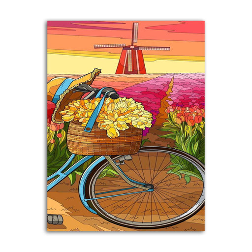 Old Colourful Bike With Flowers Stock