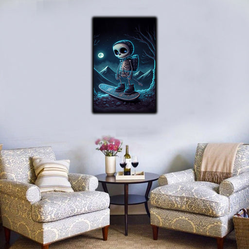 Skeleton With moon Wall Art