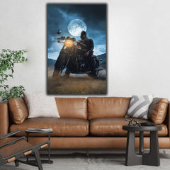 Night biker | Premium Canvas