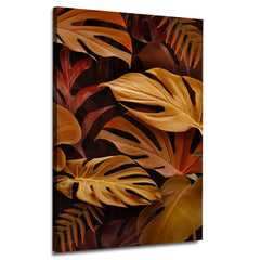 Brown Monstera Deliciosa leaves Design