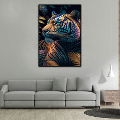 Floral tiger animal canvas