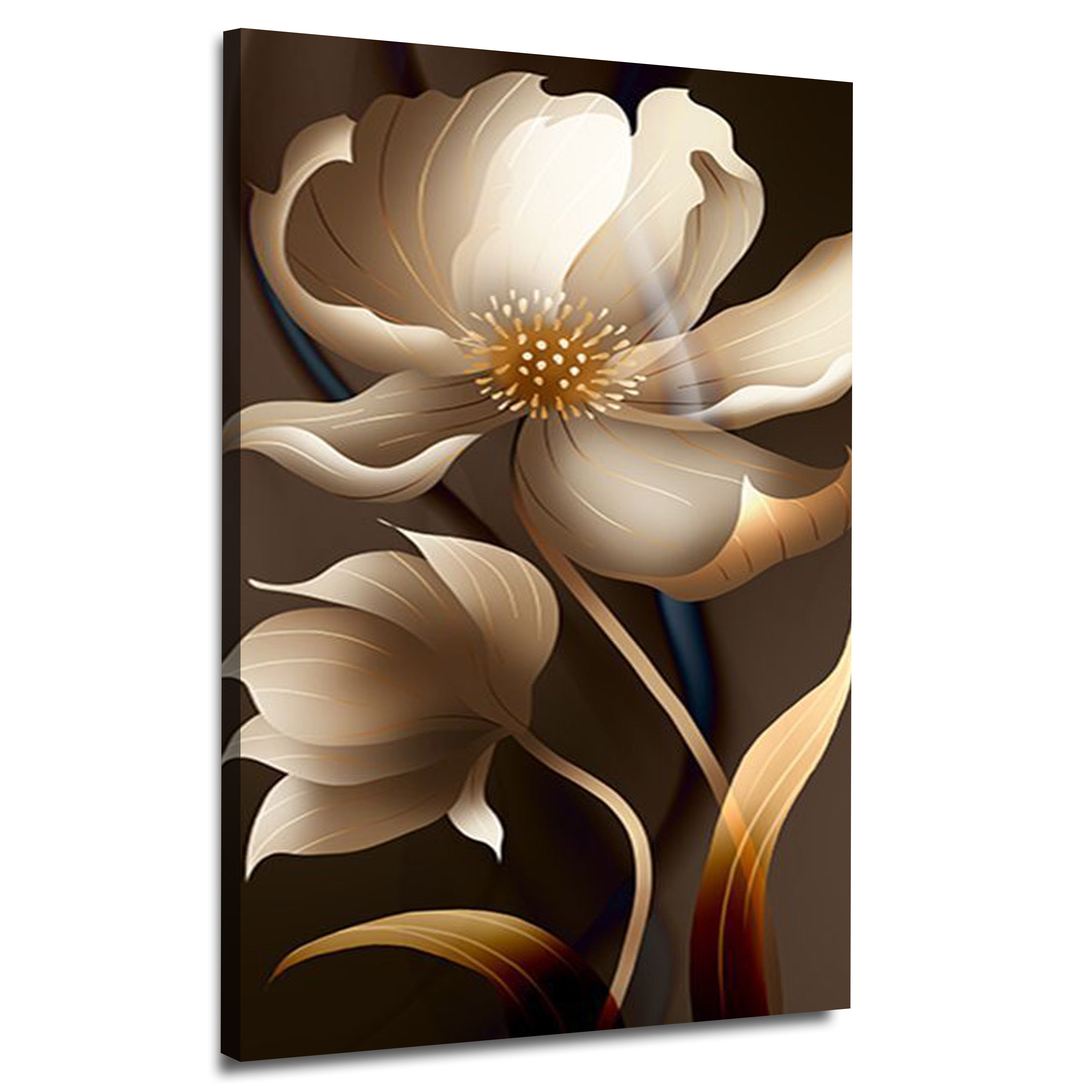 Modern Gold Rose Flower Painting