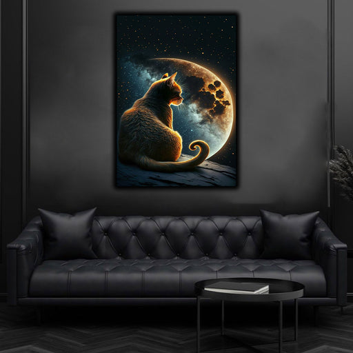 Golden Cat With Moon