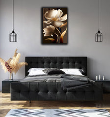 Modern Gold Rose Flower Painting