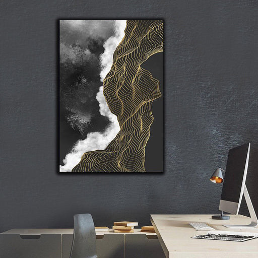 Modern abstract gold geometric line