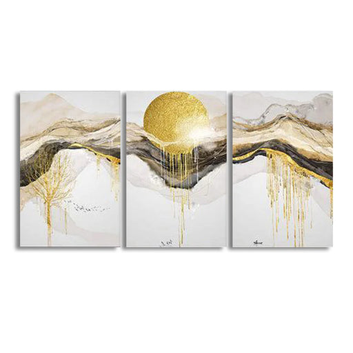 Golden Sun Abstract (3Panel) Wall Art