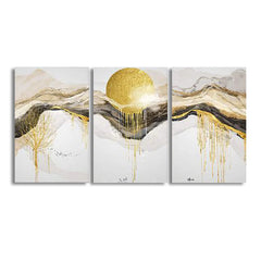 Golden Sun Abstract (3Panel) Wall Art