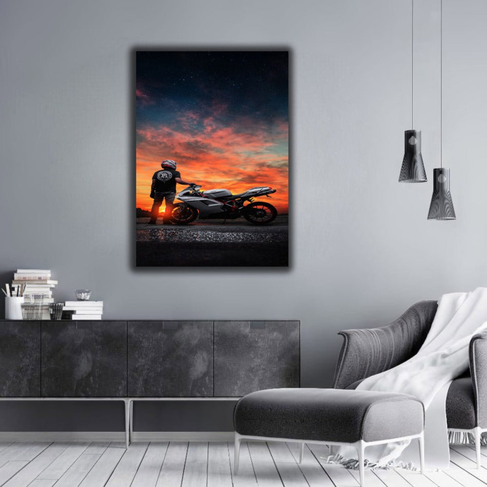 Ducati 848 Sunset | Premium Canvas