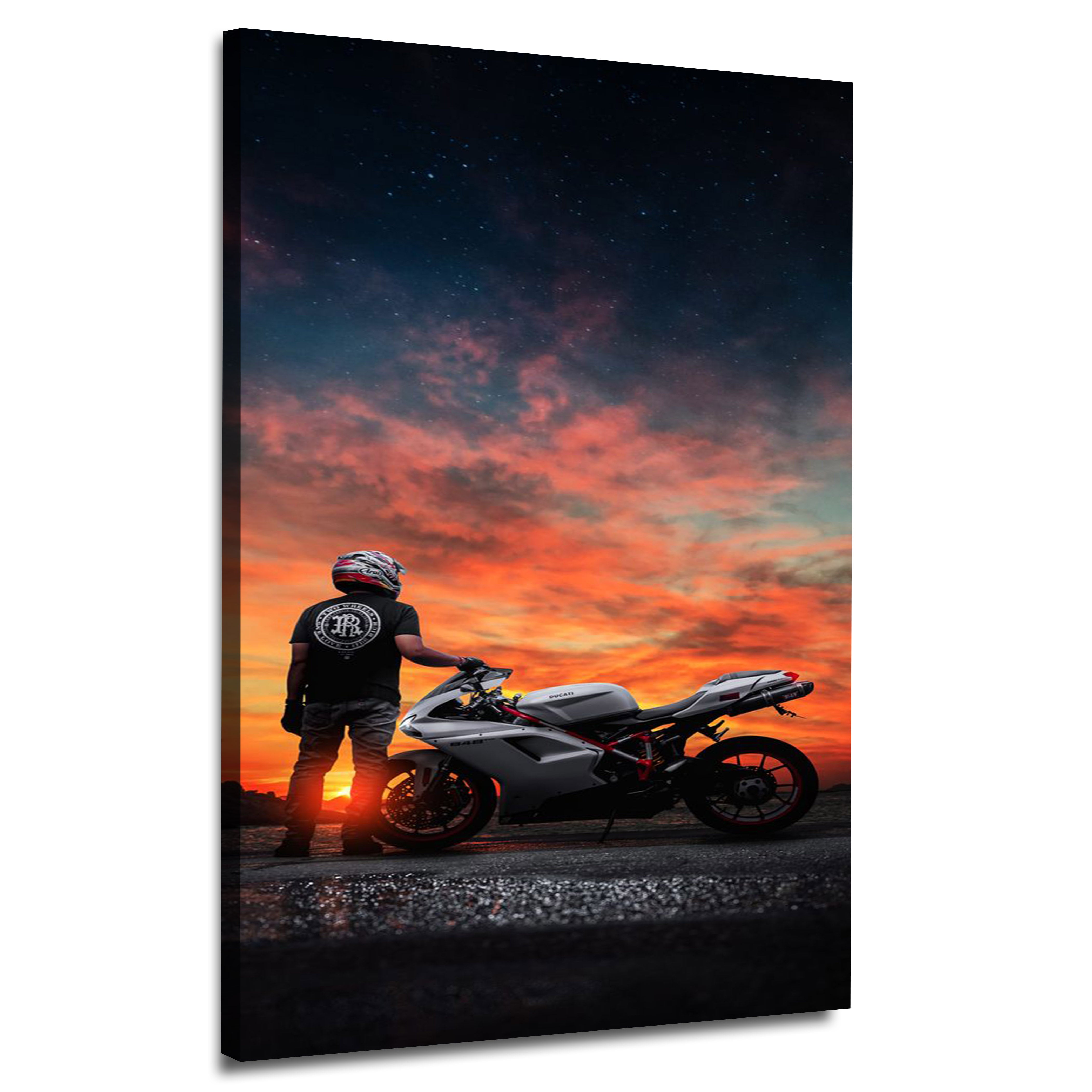 Ducati 848 Sunset | Premium Canvas