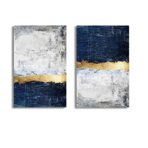 Abstract Gold Foil White Block (2panel) Wall Art