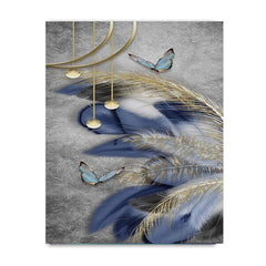 Modern Nordic Art Feather Canvas