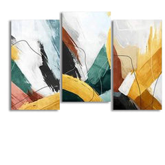 Abstract Yellow Modular (3Panel) Wall Art