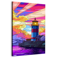 Harbor Sunset From The Lighthouse Canvas Frames Wall Art