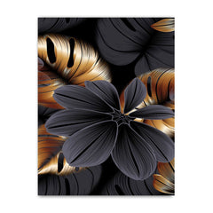 Abstract Black Copper Leaf Flower