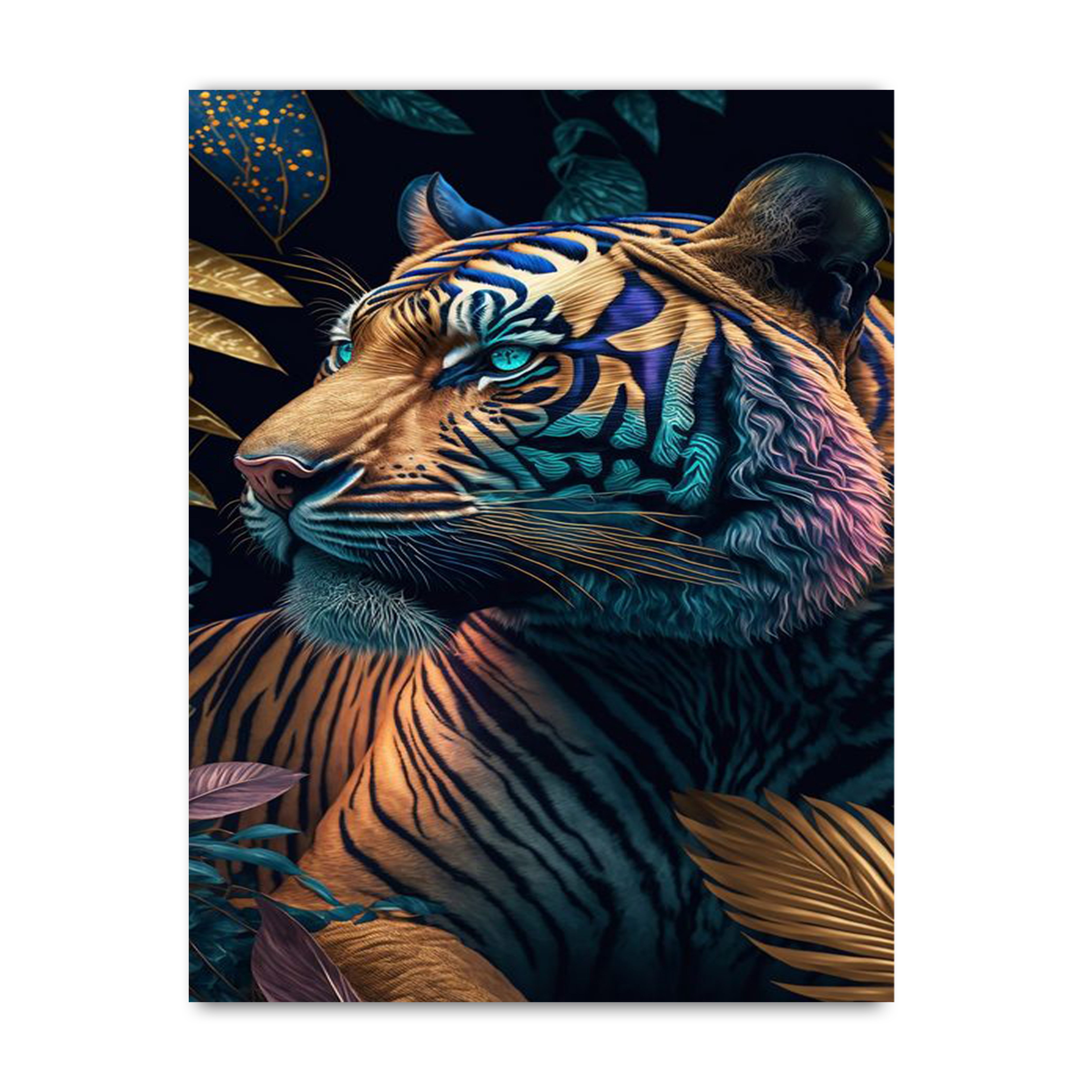 Floral tiger animal canvas