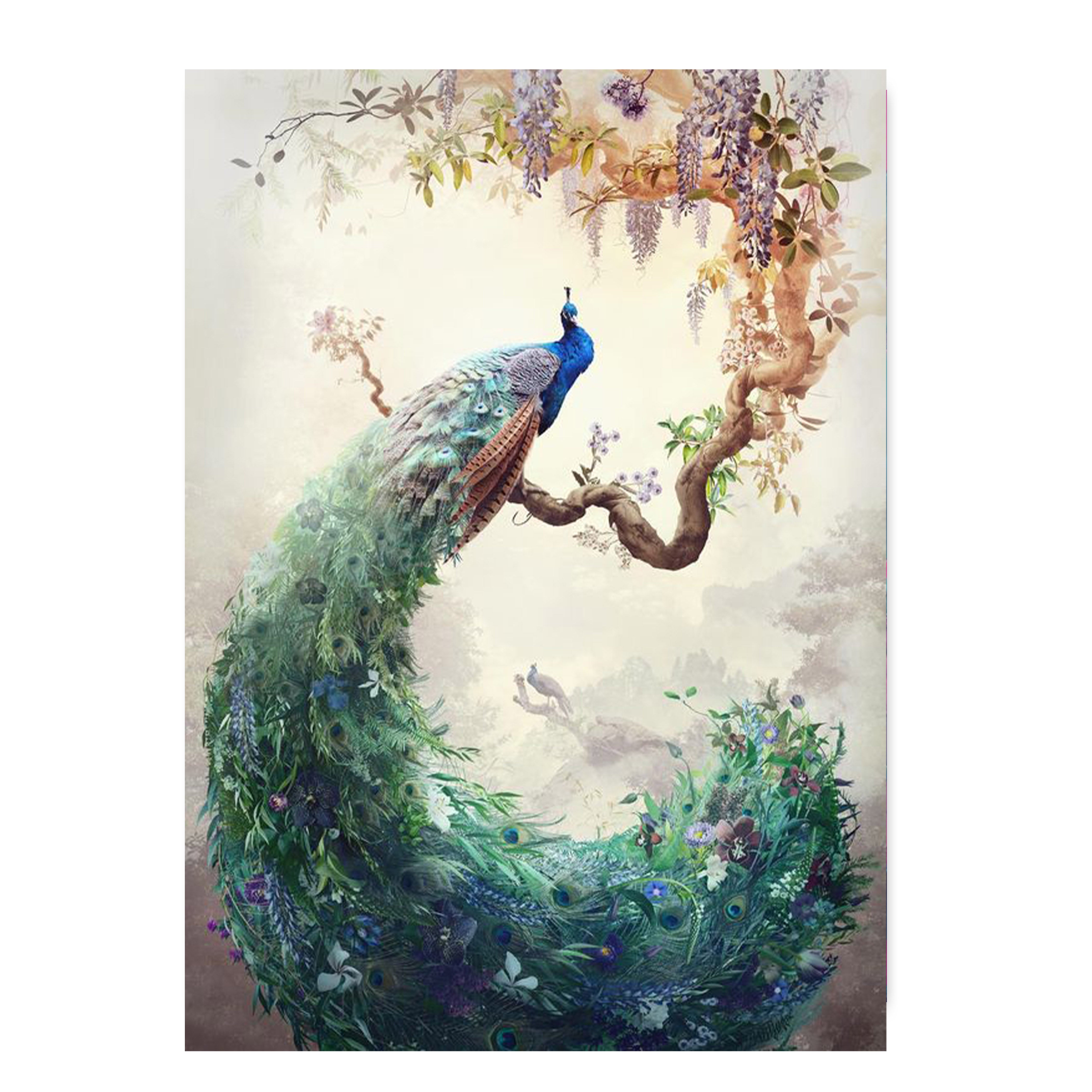 Beautiful Peacock On Tree