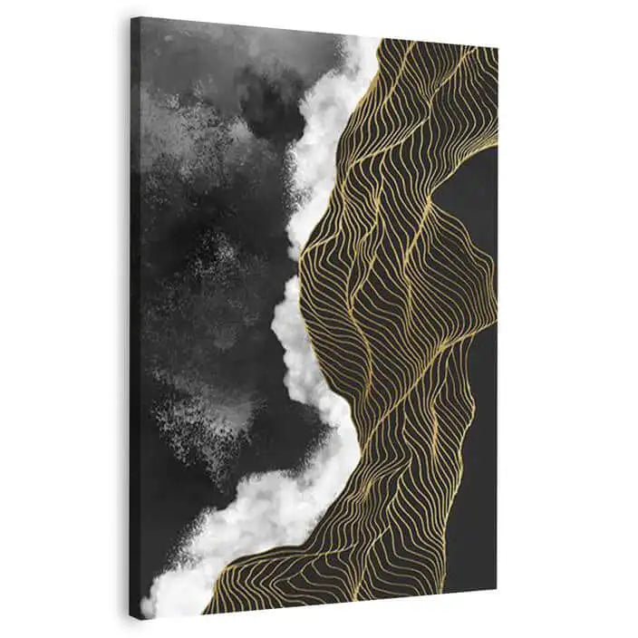 Modern abstract gold geometric line Wall Art