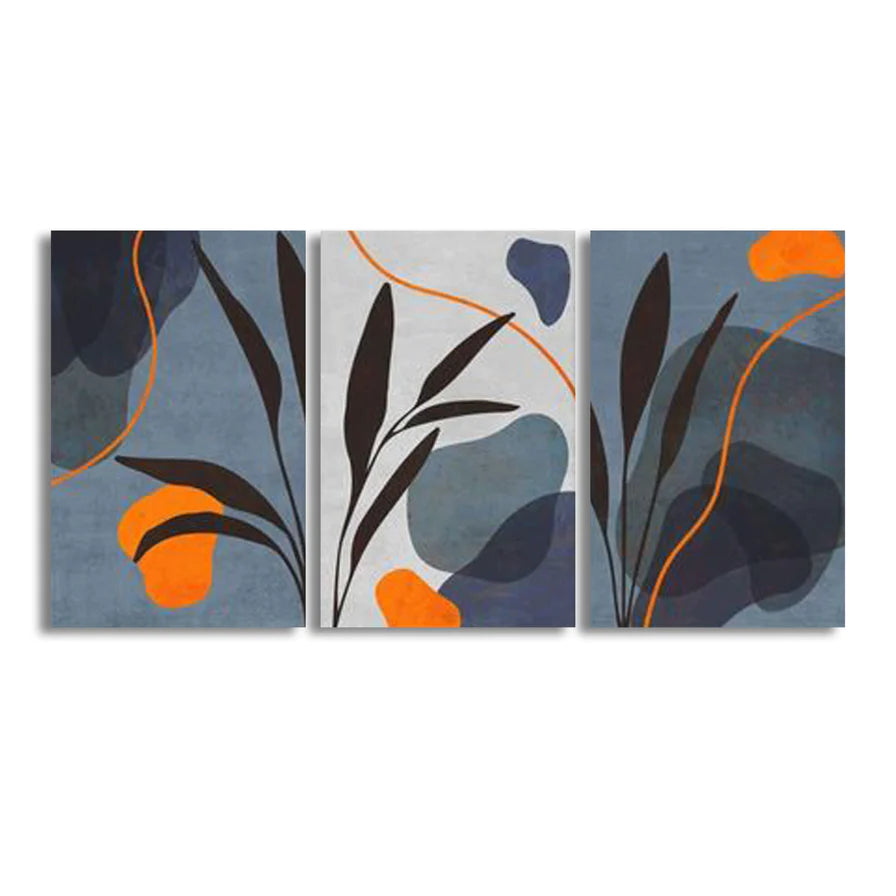 Black and Orange (3Panel) Wall Art