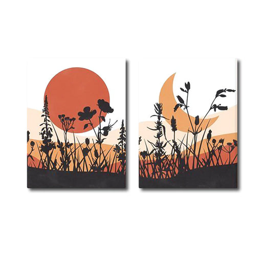 Sun Moon Mountain Botanical (2Panel) Wall Art