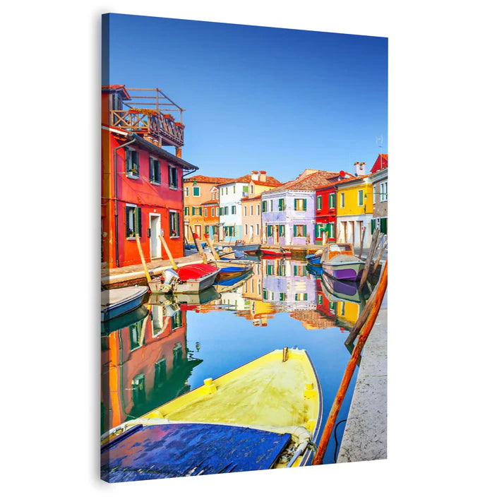 Burano Island of Venice Canvas Frames Wall Art