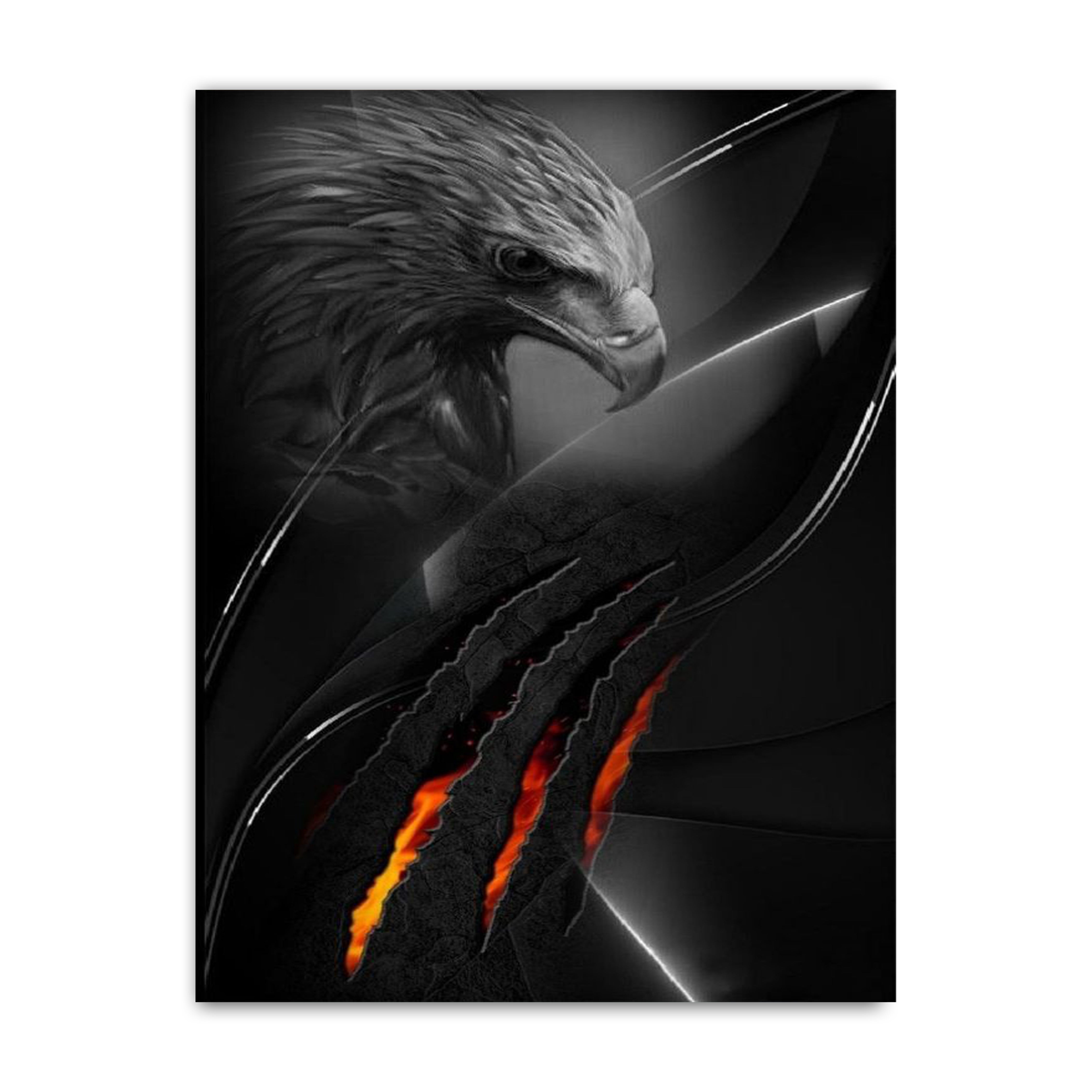 Eagle Portrait With Fire Wings