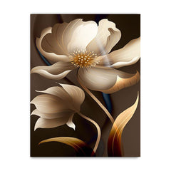 Modern Gold Rose Flower Painting