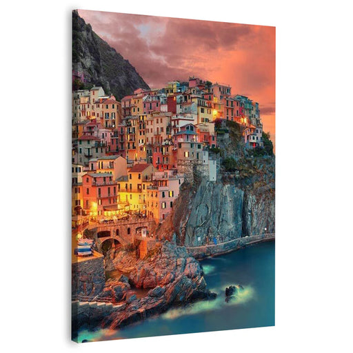 Cinque Terre Manarola Italy Cliff Homes Landscape Wall Art