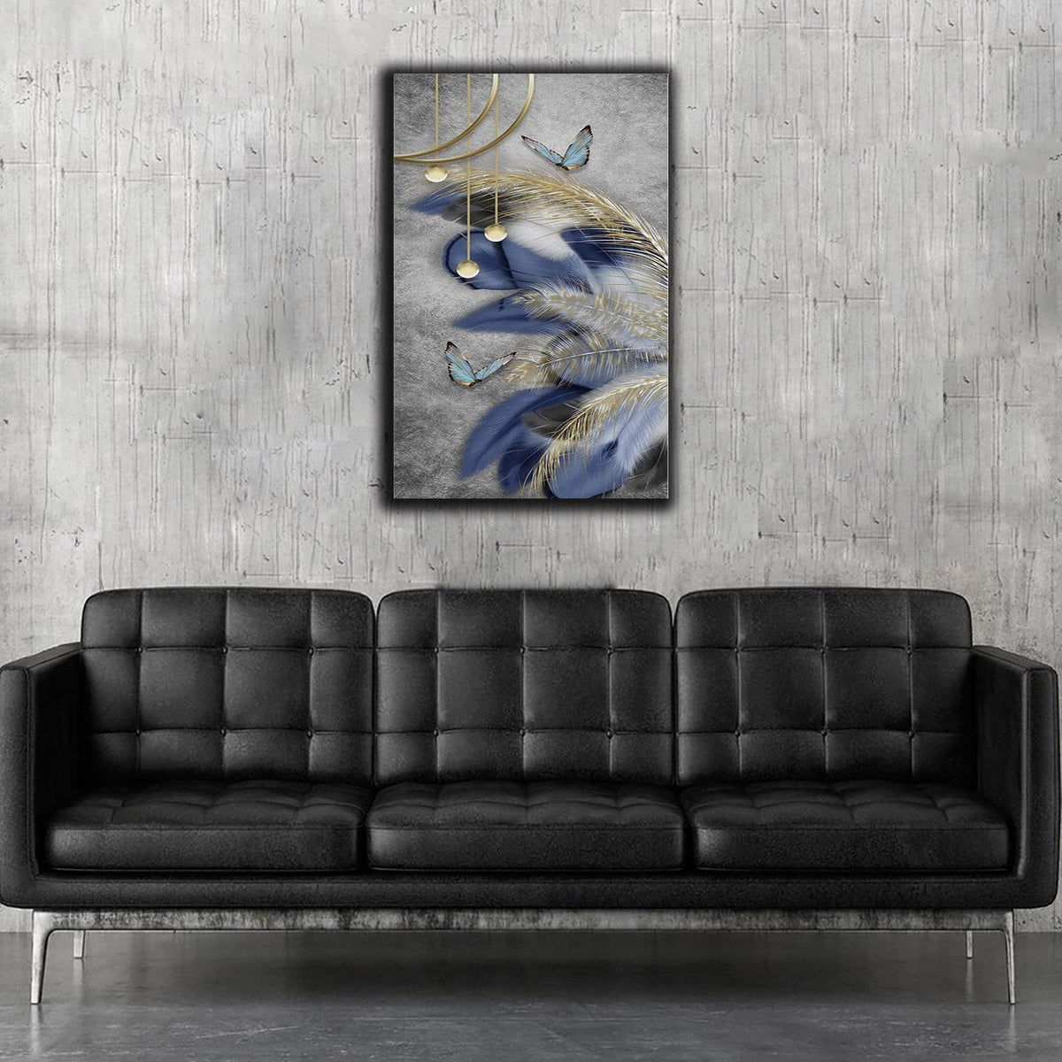 Modern Nordic Art Feather Canvas