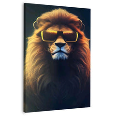 A Lion wearing sun glasses