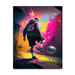 Colorful Abstract illustration of a man playing soccer