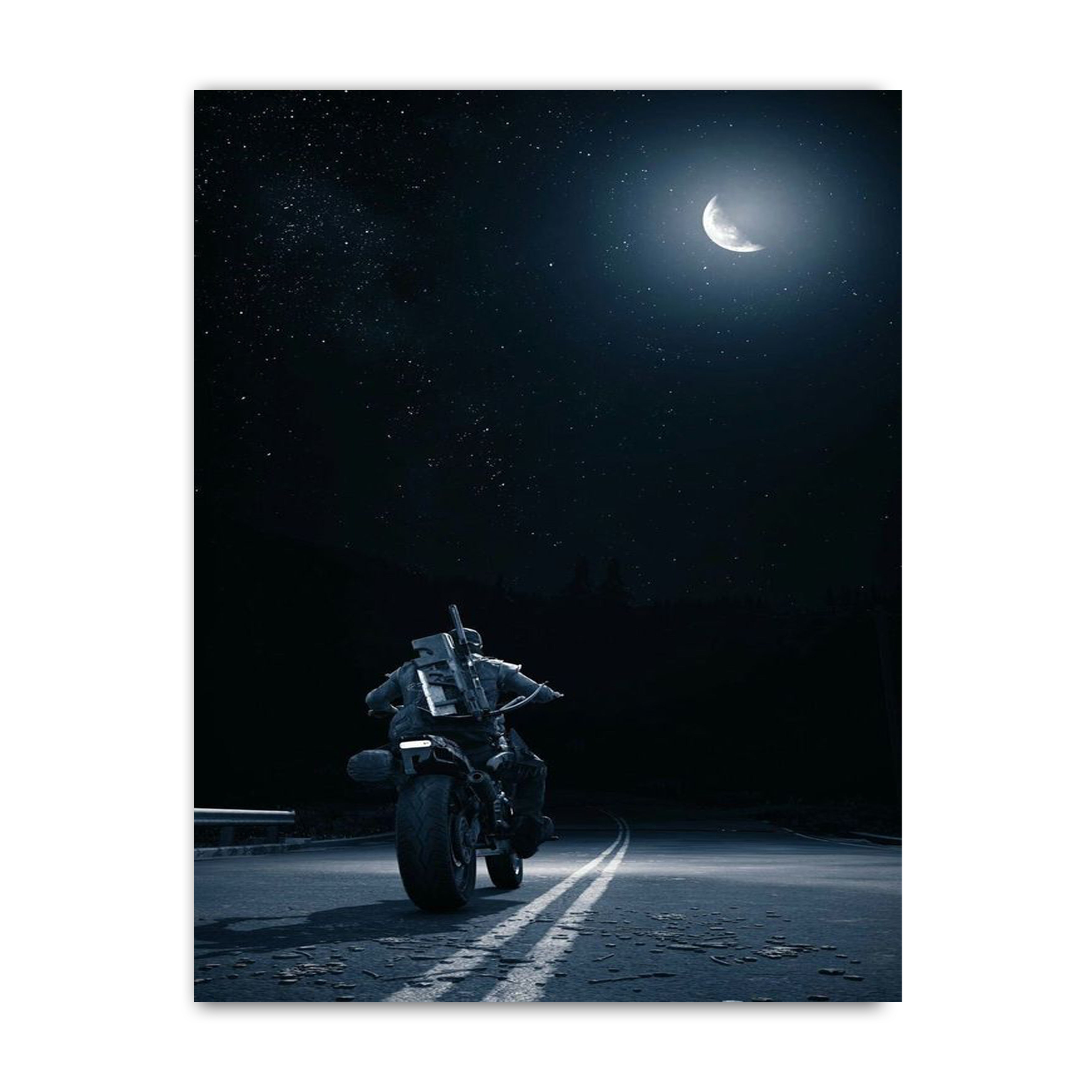 Bike Rider on Moony Night