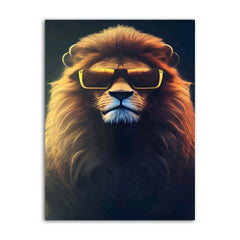 A Lion wearing sun glasses