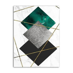 Marble Background Gold Line Print Wall Art