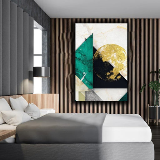 Green Black Gold Foil Abstract Art