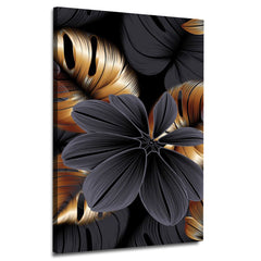 Abstract Black Copper Leaf Flower