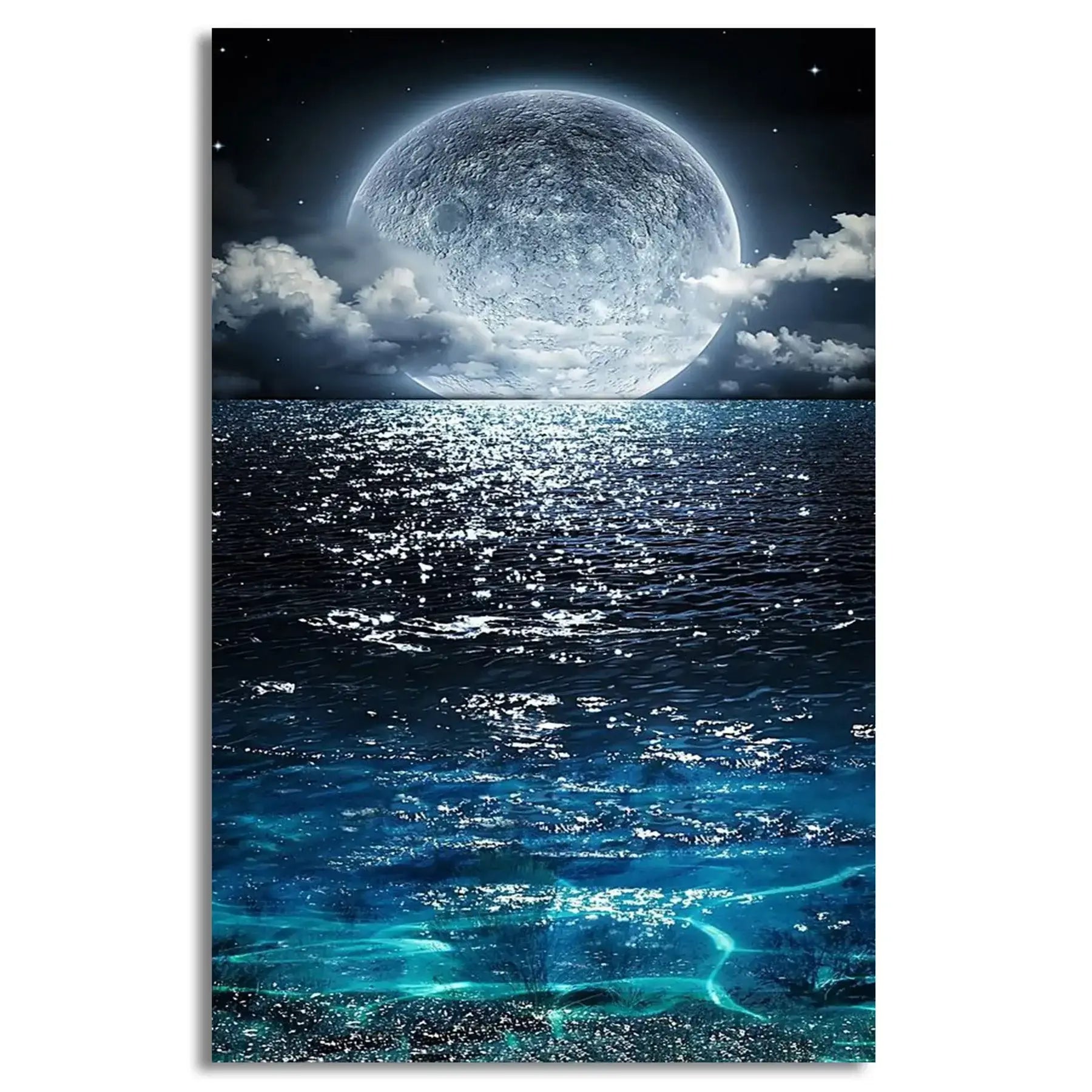 Moonlight Seascape Canvas Frames Wall Art