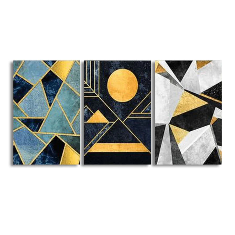 Gold Black and White (3Panel) Wall Art