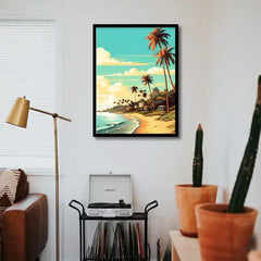 A Serene Beach Canvas Frames Wall Art