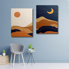 Abstract Day and Night (2panel) Wall Art