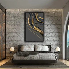 Abstract luxury wavy shape Canvas Frames Wall Art