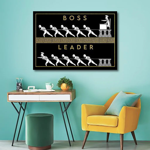 Boss vs. Leader Motivational Canvas Frames