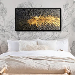 Gold Feather Canvas Frames Wall Art