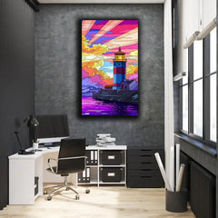 Harbor Sunset From The Lighthouse Canvas Frames Wall Art