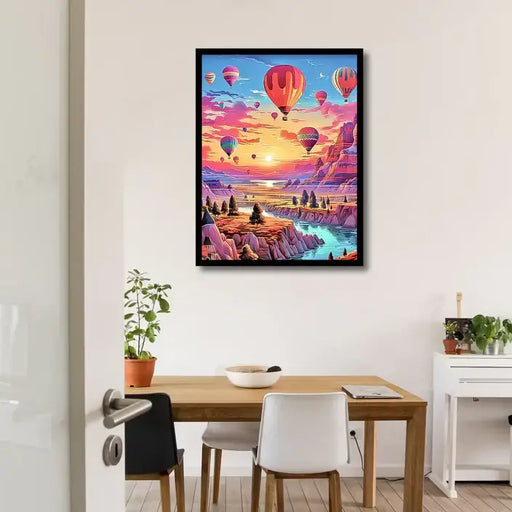 Hot Air Balloons flying over the Hills Wall Art