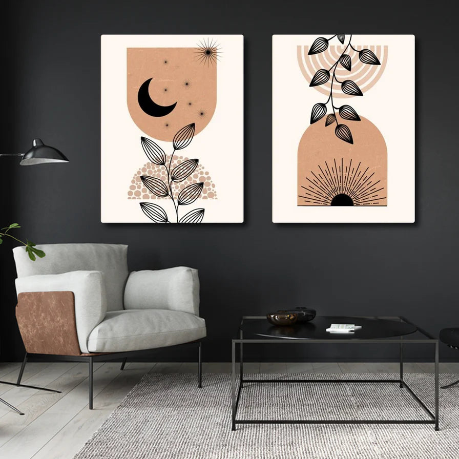 Mid Century Modern Abstract (2panel) Wall Art