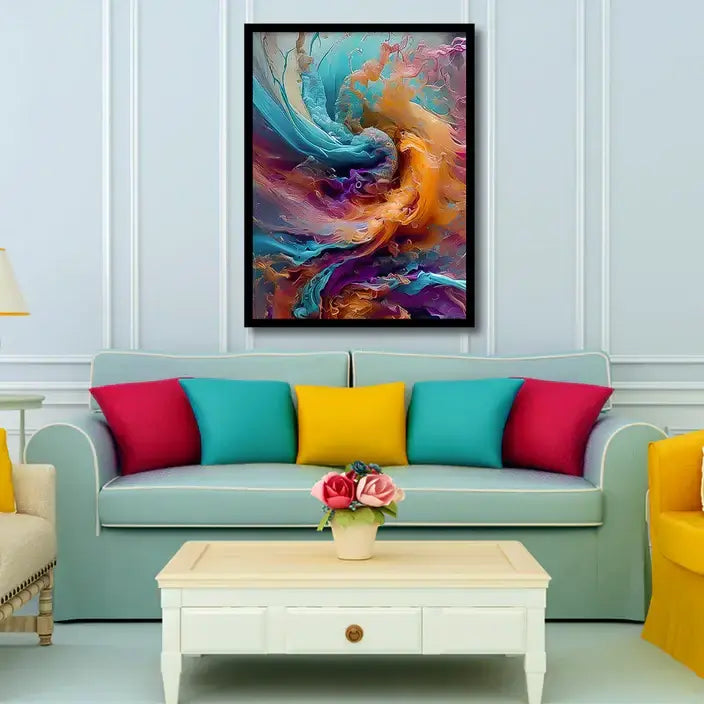 Paint Swirl Canvas Frames Wall Art