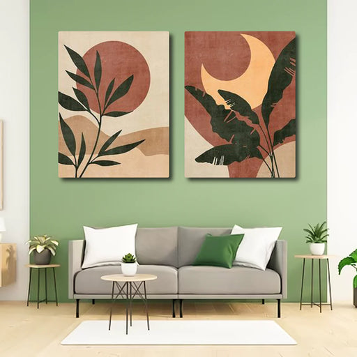 Red Moon (2Panel) Wall Art