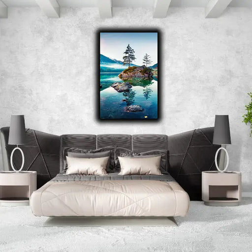 Rocks In The Middle Of Lake Italy Wall Art