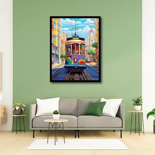 San Francisco Cable Car Canvas Frames Wall Art